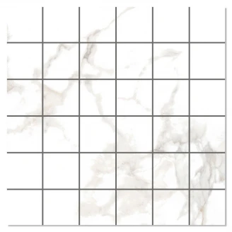 Marmor Mosaik Klinker Varenna Vit Satin 30x30 (5x5) cm-2
